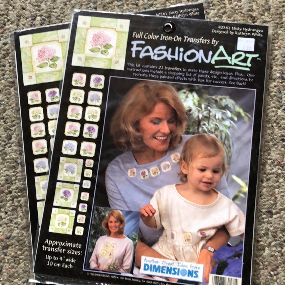 Fashion Art - Full color Iron On Transfers. Misty Hydrangea design Kathryn White